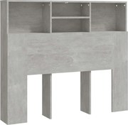 vidaXL Tăblie de pat cu dulap, gri beton, 120x19x103,5 cm
