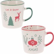 Set de 2 căni din ceramică Let It Snow/Xmas 350 ml