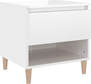 vidaXL Noptieră, alb extralucios, 50x46x50 cm, lemn prelucrat