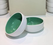 Bol COLORAT Verde (Alb Perlat Mat Exterior, Verde Lucios Interior)