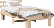 vidaXL Cadru de pat natural 100 x 200 cm Lemn de pin masiv