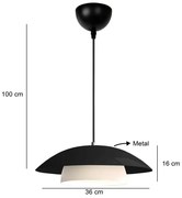Lampă suspendată pe cablu MOONLIGH 1xE27/40W/230V, neagră