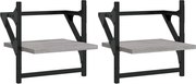 vidaXL Rafturi de perete cu bare, 2 buc., gri sonoma, 30x25x30 cm