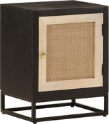 vidaXL Noptieră, neagră, 40x30x50 cm, lemn masiv de mango și fier