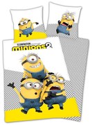 Lenjerie de pat copii Minions alb