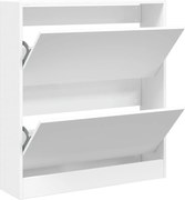 vidaXL Pantofar, alb, 80x21x87,5 cm, lemn compozit