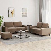 vidaXL Set de canapele, 3 piese, maro, textil