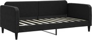 vidaXL Cadru de pat, negru, 90x190 cm, material textil