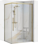 Cabina de dus SOLAR cu cadita alba 100x80 cm auriu periat