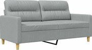 vidaXL Canapea cu 2 locuri, gri deschis, 140 cm, material textil