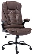 vidaXL Scaun de birou, maro închis, piele întoarsă ecologică