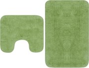 vidaXL Set covorașe baie, 2 buc., verde, material textil