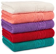 Set 5 Prosoape Baie, Bumbac 100% - Alb Corai Mov Rosu Verde