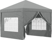 Outsunny Foișor de Grădină Impermeabil, cu Panouri Laterale Pliabile din Oțel și Acoperiș, 2,95x2,95x2,58 m, Verde | Aosom Romania