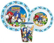 Sonic Ariciul set de vase, set din plastic micro, cu pahar de 260 ml