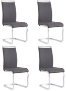 Set de 4 scaune de sufragerie cantilever, Gri | Aosom Romania