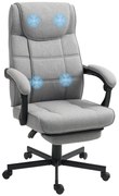 HOMCOM Scaun de birou cu funcție de masaj Scaun șefesc ergonomic cu funcție de relaxare Suport pentru picioare Gri | Aosom Romania