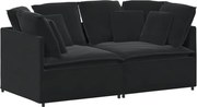 vidaXL Canapea modulară cu perne, negru, catifea