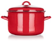Oală emailată cu capac Banquet Milton roșu, 24 cm, 5,9 l, 24 cm
