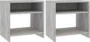 vidaXL Noptiere, 2 buc., gri beton, 40x30x40 cm, lemn prelucrat