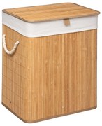 Cos de rufe din bambus, 2 compartimente, 60 L
