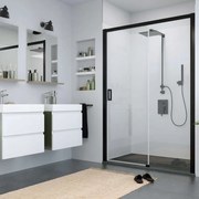 Usa de nisa culisanta Roth Cariba 120 cm sticla 6 mm negru dreapta