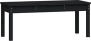 vidaXL Bancă de grădină, negru, 109x44x45 cm, lemn masiv de pin