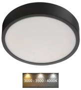 Plafonieră LED/21W/230V 3000/3500/4000K d. 22,5 cm neagră