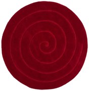 Covor rotund din lână Think Rugs Spiral, ⌀ 140 cm, roșu rubin