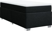 vidaXL Pat box spring cu saltea, negru, 100x200 cm, textil