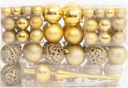 vidaXL Set globuri de Crăciun 111 buc. auriu polistiren