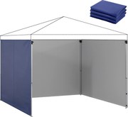 Outsunny 3 Pereți Laterali pentru Pavilioane 300x300 cm, 300x200 cm, Pereți Laterali de Rezervă din Țesătură Oxford cu Fermoar, Albastru | Aosom Romania