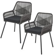 Juskys Scaune de metal Kastos 2 buc - gri