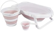 Cadita pliabila premium pentru bebelusi si copii NOVOKIDS™ Hawaiian Folding Tub, Cu stender si accesorii de baie, Dimensiuni 84x48x23 cm, Supapa