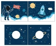 Draperie pentru copii pentru pat 4 buc. 195x75 cm Space Shuttle – Vipack