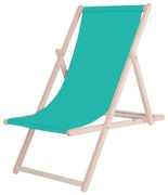 Șezlong de grădină turcoaz/fag
