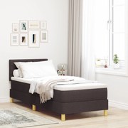 vidaXL Pat boxspring cu saltea Maro închis 80 x 200 cm țesătură