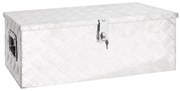vidaXL Cutie de depozitare, argintiu, 80x39x30 cm, aluminiu