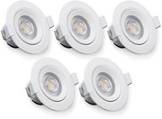 BKLICHT Set 5 spoturi LED ALCOR albe 9/4.5 cm