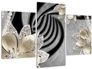 Tablou - 3D Flori aurii (90x60 cm)