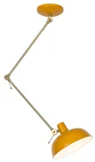 Plafoniera retro galbenă cu bronz - Milou