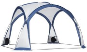 Outsunny Cort de camping dôme pentru familie pentru 6-8 persoane cu 4 uși din plasă cu fermoar, material Oxford detașabil, cârlig pentru lampă, sac de transport dim. 350L x 350l x 230H cm - alb și albastru | Aosom Romania