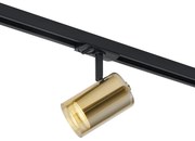 Spot modern auriu cu sticlă ambră pentru sistem de iluminat pe șină monofazat - Iconic Lloyd