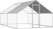 vidaXL Coteț de păsări pentru exterior, 2,75x4x1,92 m, oțel galvanizat