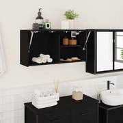 vidaXL Dulap de perete de baie, negru, 80x25x40 cm, lemn prelucrat