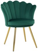 HOMCOM Fotoliu coquillage scaun coafură fotoliu din catifea pentru salon camera de zi și sufragerie verde | Aosom Romania