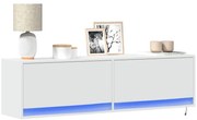 vidaXL Dulap TV de perete cu lumini LED, alb, 140x31x38 cm