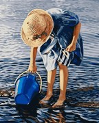 Pictura pe numere cu un cadru "Fată lângă mare" 50x40 cm