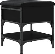 vidaXL Bancă de pantofi, negru, 42x42x45 cm, lemn prelucrat