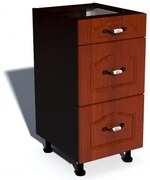 Corp inferior 40 cu 3 sertare metalice pentru greutate Zebra mustata cedru